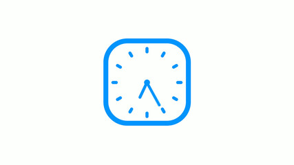 New aqua color square counting down clock icon on white background