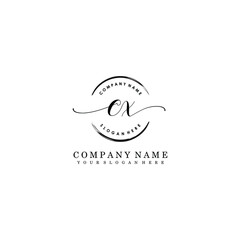 CX Initial handwriting logo template vector