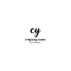 CY Initial handwriting logo template vector