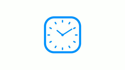 New aqua color square counting down clock icon on white background