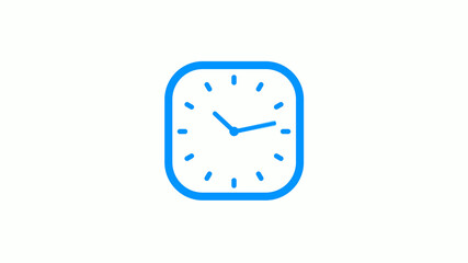 New aqua color square counting down clock icon on white background