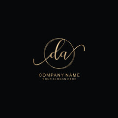 DA Initial handwriting logo template vector