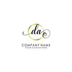 DA Initial handwriting logo template vector