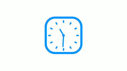 New aqua color square counting down clock icon on white background