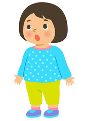 両手を広げている女の子