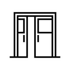sliding double door line icon vector. sliding double door sign. isolated contour symbol black illustration
