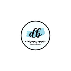 DB Initial handwriting logo template vector