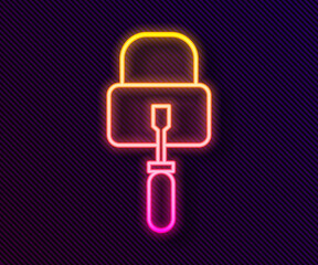 Glowing neon line Lockpicks or lock picks for lock picking icon isolated on black background. Vector Illustration.