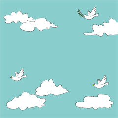  空を飛ぶ鳥
Birds flying in the sky
