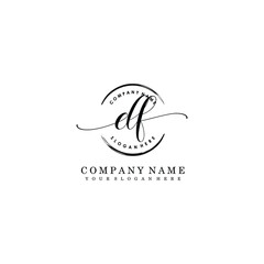 DF Initial handwriting logo template vector