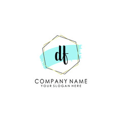 DF Initial handwriting logo template vector