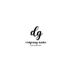 DG Initial handwriting logo template vector