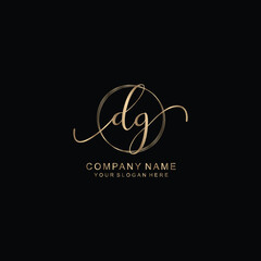 DG Initial handwriting logo template vector