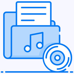 
Music folder icon in style, media folder 

