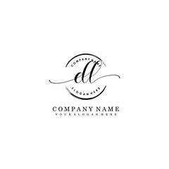 DL Initial handwriting logo template vector
