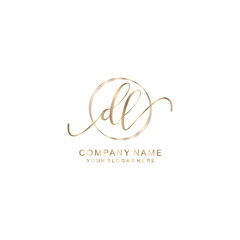 DL Initial handwriting logo template vector

