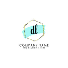 DL Initial handwriting logo template vector
