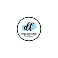 DL Initial handwriting logo template vector
