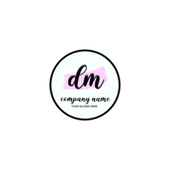 DM Initial handwriting logo template vector
