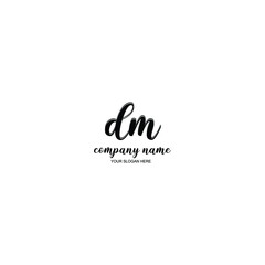 DM Initial handwriting logo template vector
