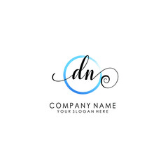 DN Initial handwriting logo template vector
