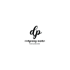 DP Initial handwriting logo template vector
