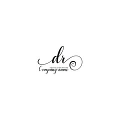 DR Initial handwriting logo template vector
