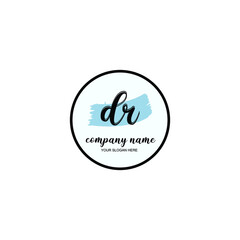 DR Initial handwriting logo template vector
