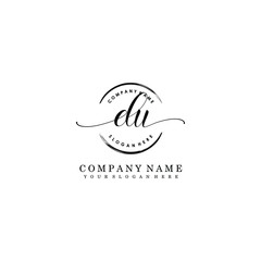 DU Initial handwriting logo template vector
