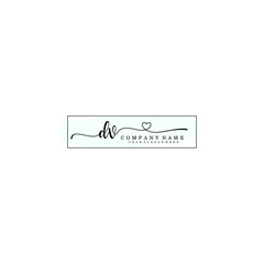 DV Initial handwriting logo template vector
