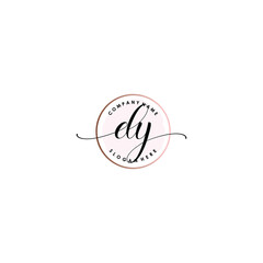 DY Initial handwriting logo template vector
