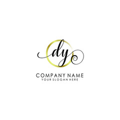 DY Initial handwriting logo template vector
