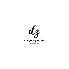 DZ Initial handwriting logo template vector
