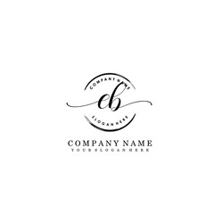 EB Initial handwriting logo template vector