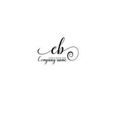 EB Initial handwriting logo template vector