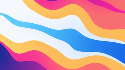 abstract wallpaper from wavy shapes filled colorful gradient