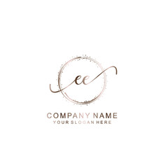 EE Initial handwriting logo template vector