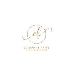 EF Initial handwriting logo template vector