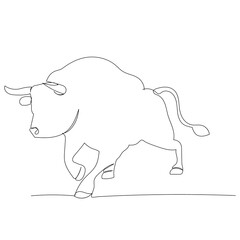 sketch, one line drawing bull