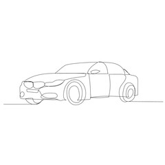 Fototapeta premium sketch, one line drawing car