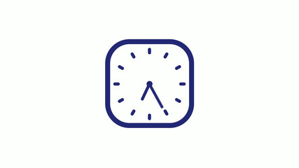 New blue dark counting down clock icon on white background