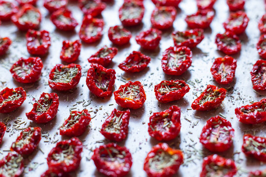 Top View Of Dehydrated Croatian Tomatoes