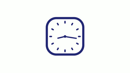 New blue dark counting down clock icon on white background