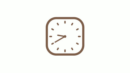 Brown dark counting clock icon on white background