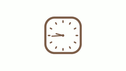 Brown dark counting clock icon on white background