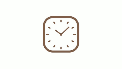 Brown dark counting clock icon on white background