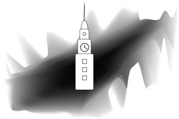 Clock tower vector illustration