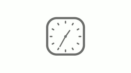 Amazing gray color square clock icon on white background,clock icon