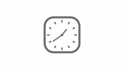 Amazing gray color square clock icon on white background,clock icon