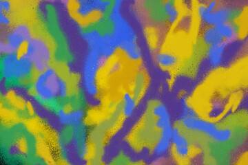Colorful spray paint ink texture. Graffiti painting on the wall. Street art and vandalism. Digitally airbrushed paper background.
